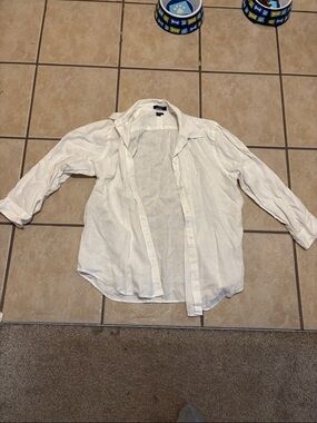 Champs White Casual Linen Button-Down Shirt